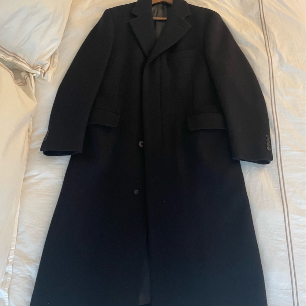 Paul Stuart Black 100% Wool Coat
